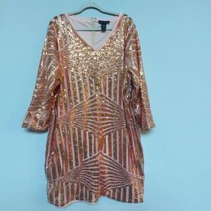 ASHLEY STEWART Beautiful Light Rose Bodycone Mini Dress Size 26/28